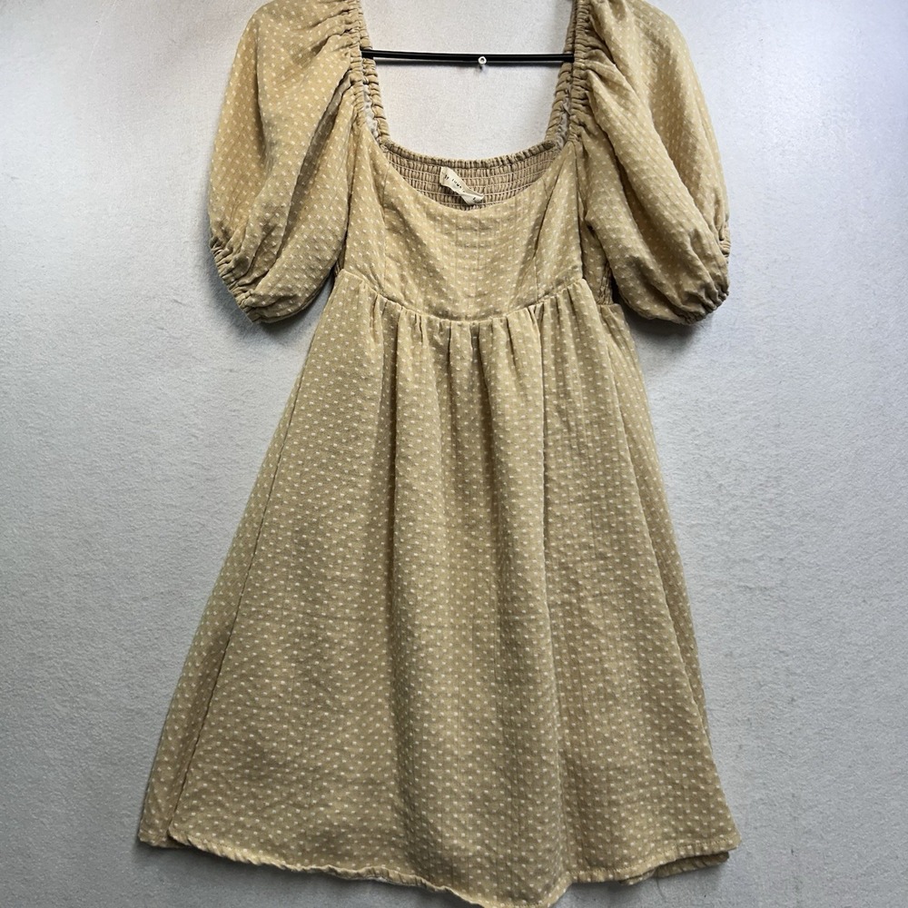 By Together Babydoll Dress Cotton Blend Puff Sleeve Small